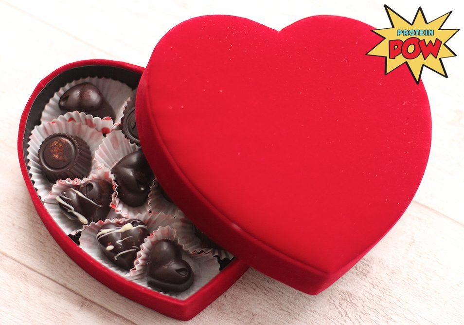Protein Heart-Shaped Box of Protein Truffles and Chocolates 