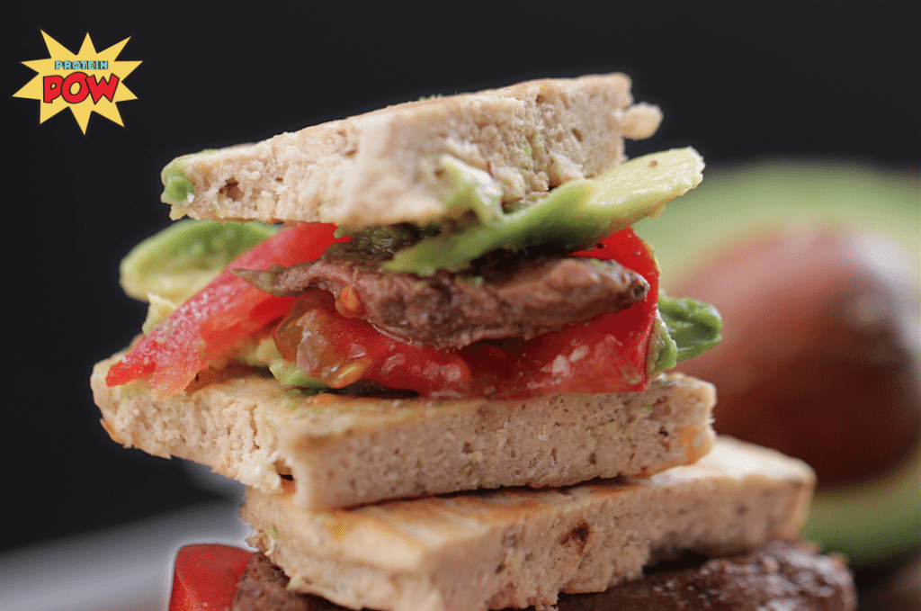 A Grass-Fed Steak Sandwich on Protein Pancake 'Bread'